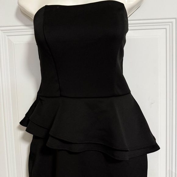 Wet Seal Mini Black Dress SZ Medium Ruffle Cocktail Dress HOCO Glam - Picture 3 of 5
